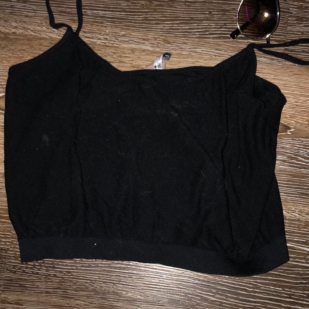 Black spaghetti strap tank top tight